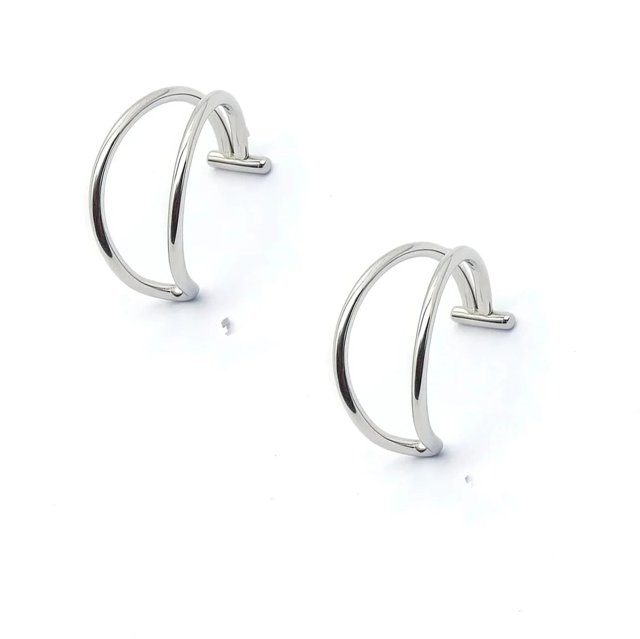 Set de 2 piercings falsos de acero inoxidable para nariz y labio | Joyería de imitación estilo punk