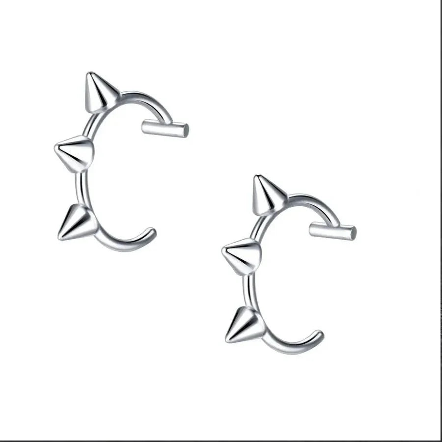 Set de 2 piercings falsos de acero inoxidable para nariz y labio | Joyería de imitación estilo punk