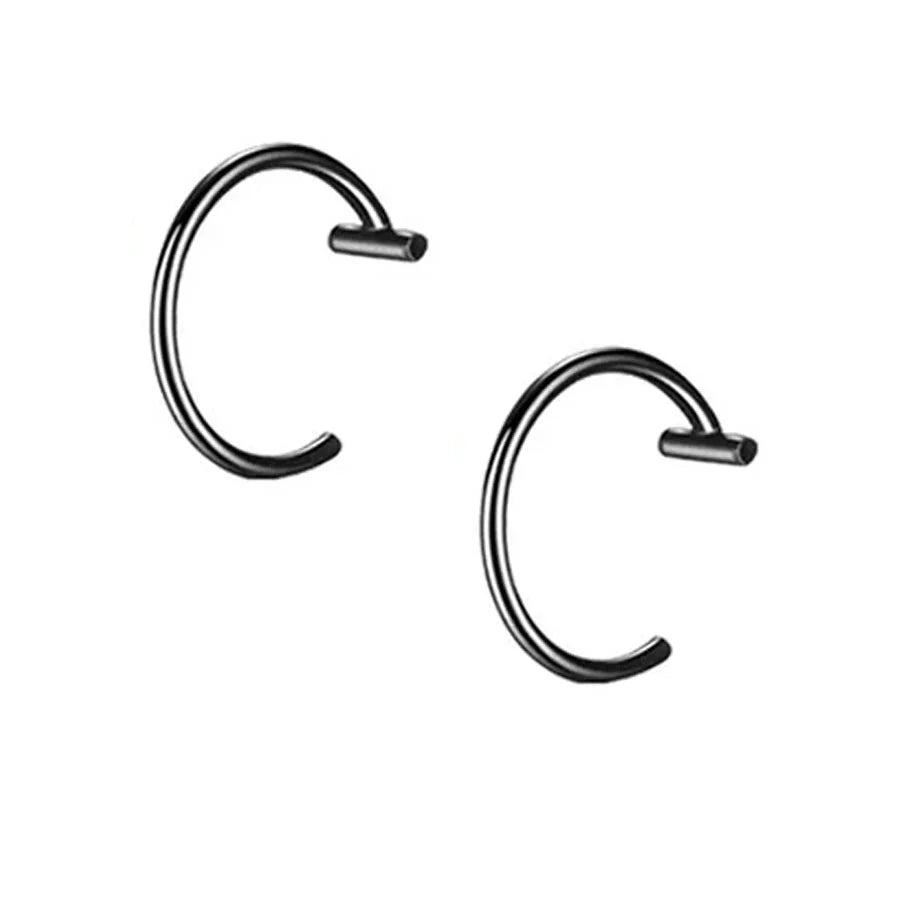 Set de 2 piercings falsos de acero inoxidable para nariz y labio | Joyería de imitación estilo punk