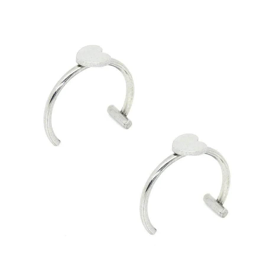 Set de 2 piercings falsos de acero inoxidable para nariz y labio | Joyería de imitación estilo punk
