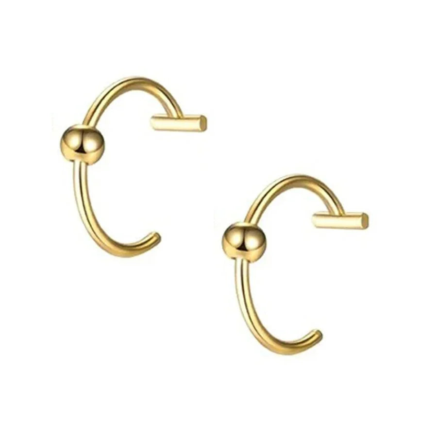 Set de 2 piercings falsos de acero inoxidable para nariz y labio | Joyería de imitación estilo punk