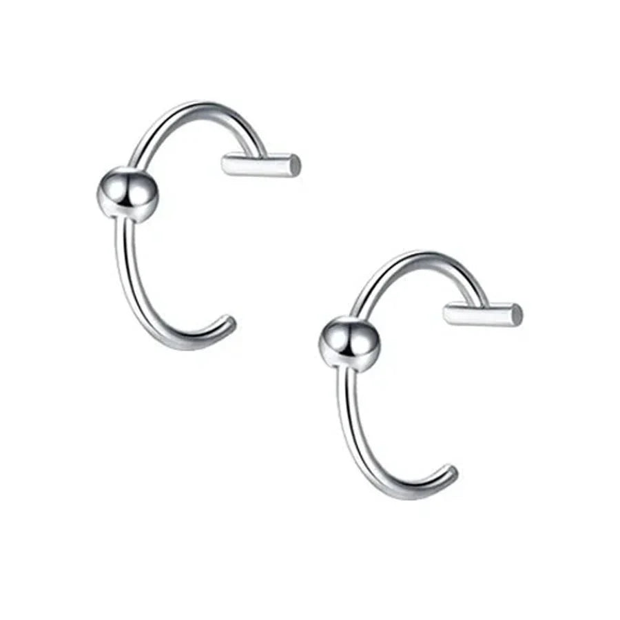 Set de 2 piercings falsos de acero inoxidable para nariz y labio | Joyería de imitación estilo punk