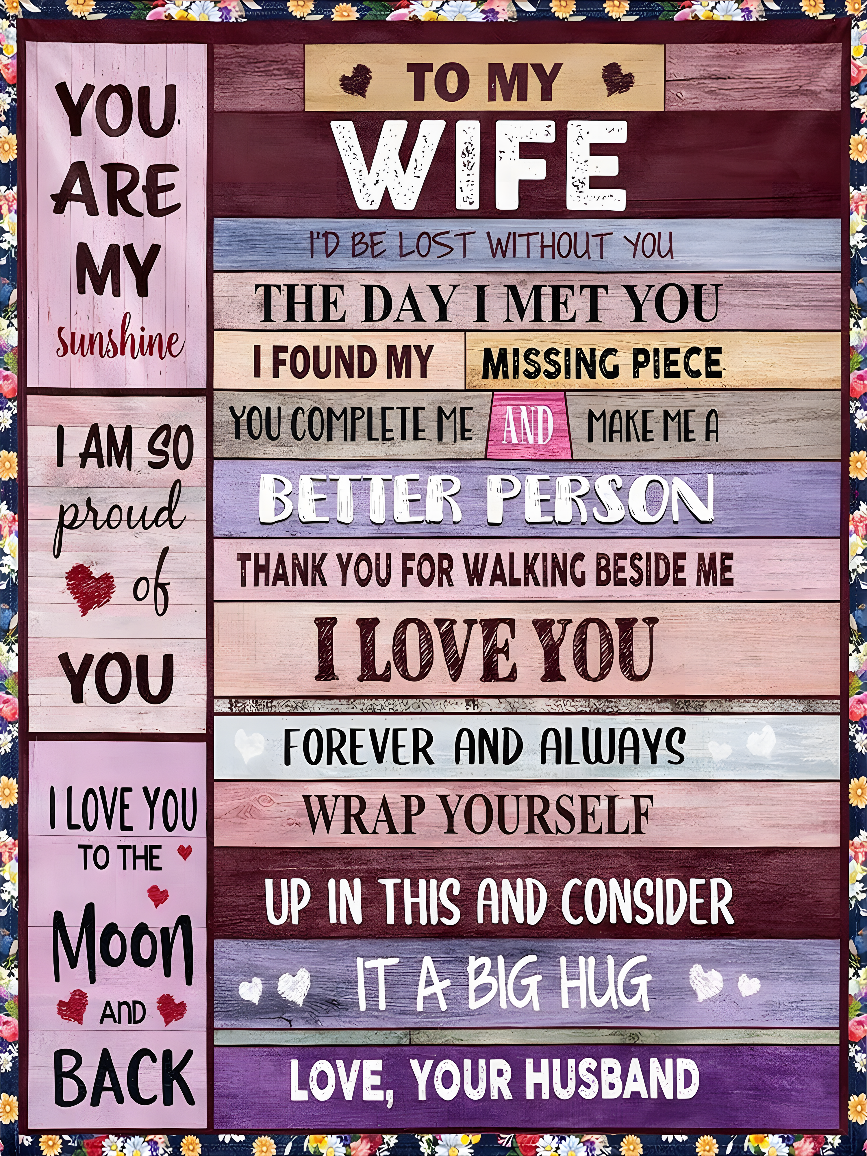 Manta de Regalo Para Mi Esposa – De Tu Esposo Con Amor Eterno