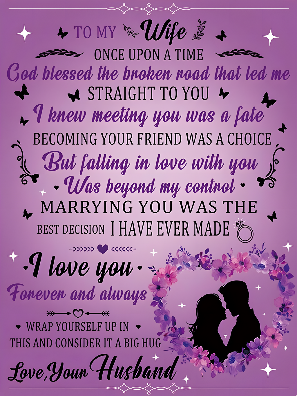 To My Wife Blanket – A Romantic Gift From Your Husband, With All My Love