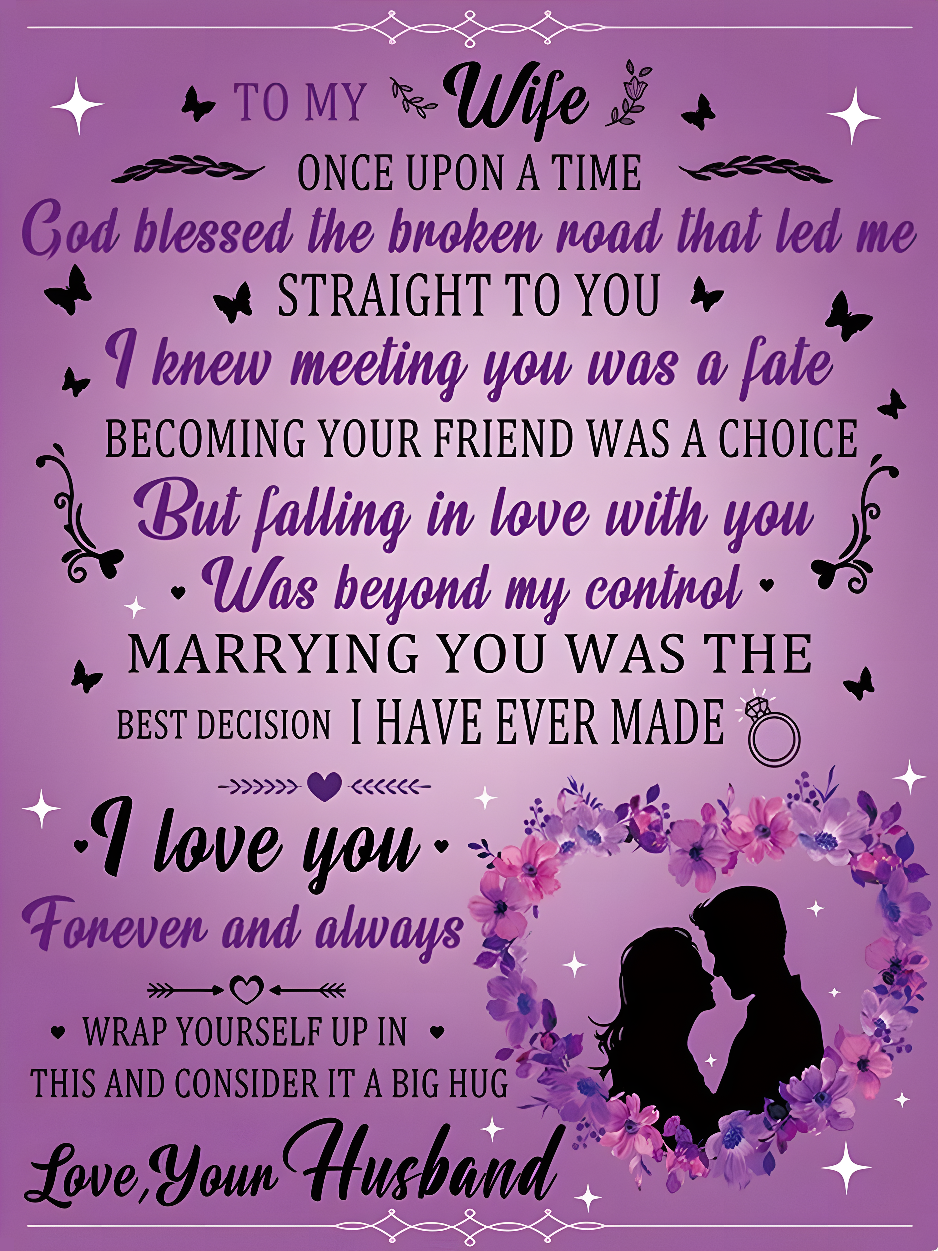 To My Wife Blanket – A Romantic Gift From Your Husband, With All My Love
