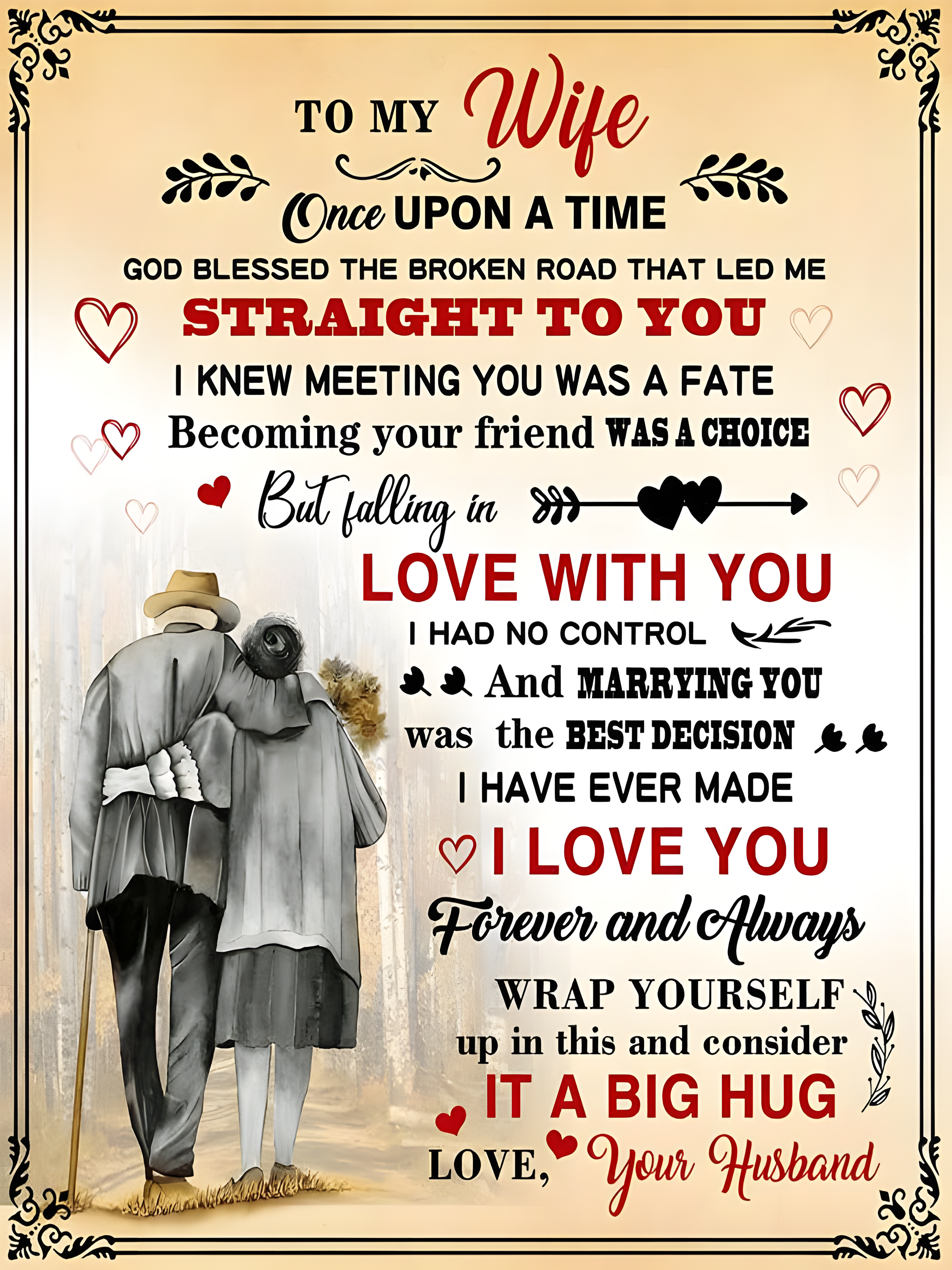 To My Wife Blanket – A Heartfelt Love Note From Your Husband (SKU26B-01155)
