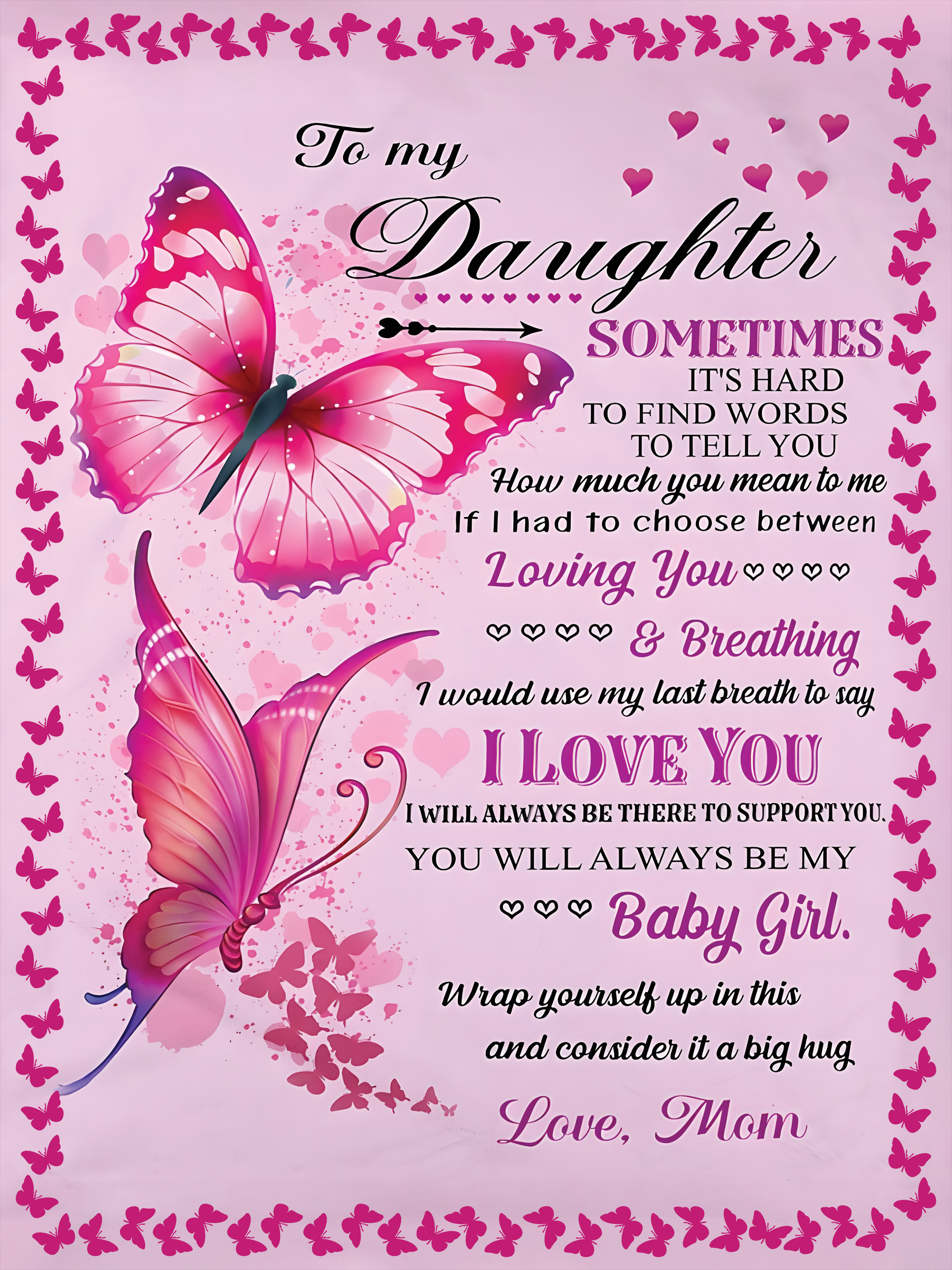 A mi querida hija manta - Amor y calidez de mamá