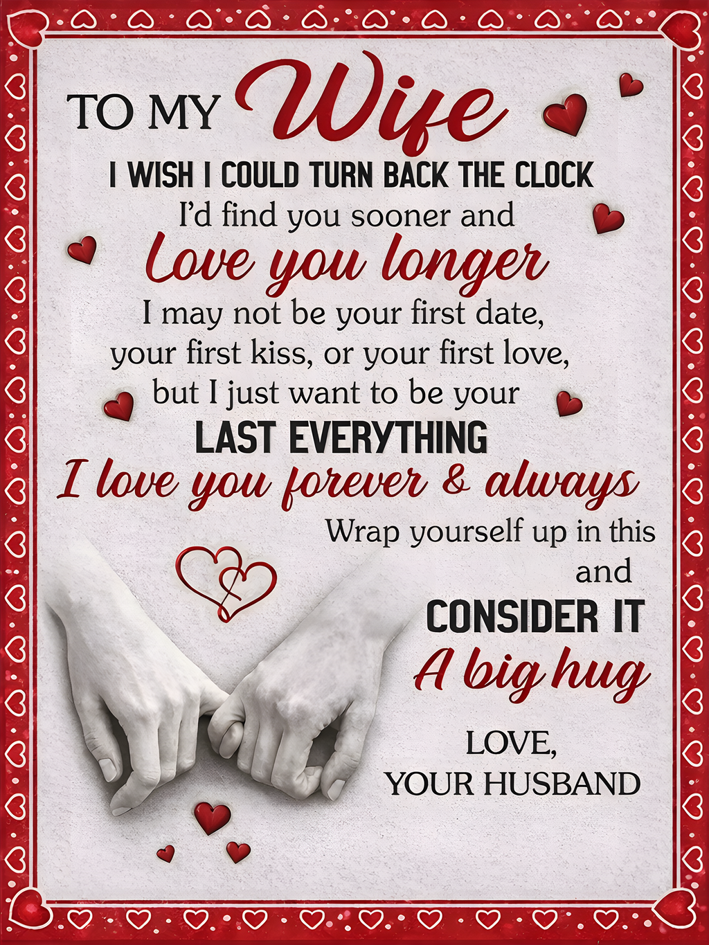 To My Wife Gift Blanket – From Husband With A Love That Never Fades