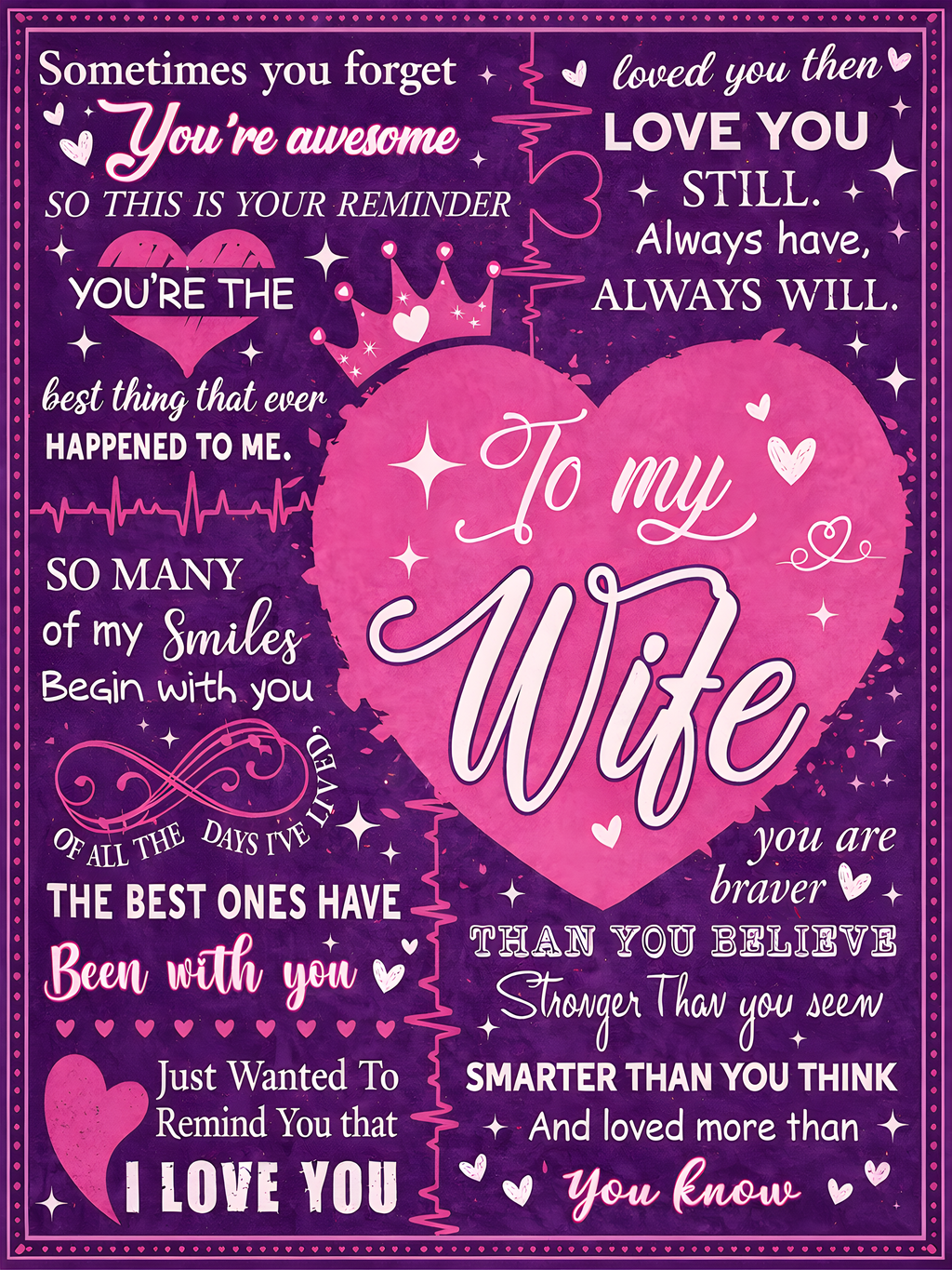 To My Wife Blanket – A Daily Reminder with Full Of Love From Your Husband