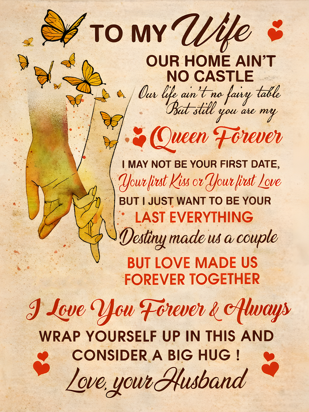To My Wife Gift Blanket – A Promise Of Forever, From Husband