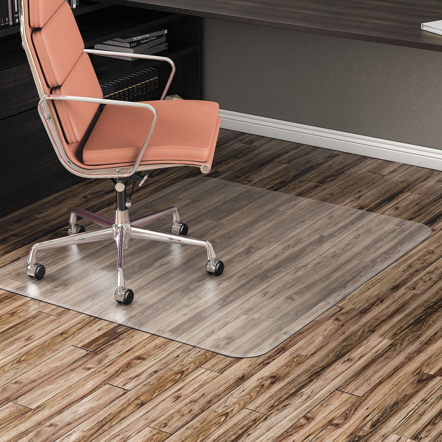 Alera All Day Use Non-Studded Chair Mat for Hard Floors, 46 x 60, Rectangular, Clear