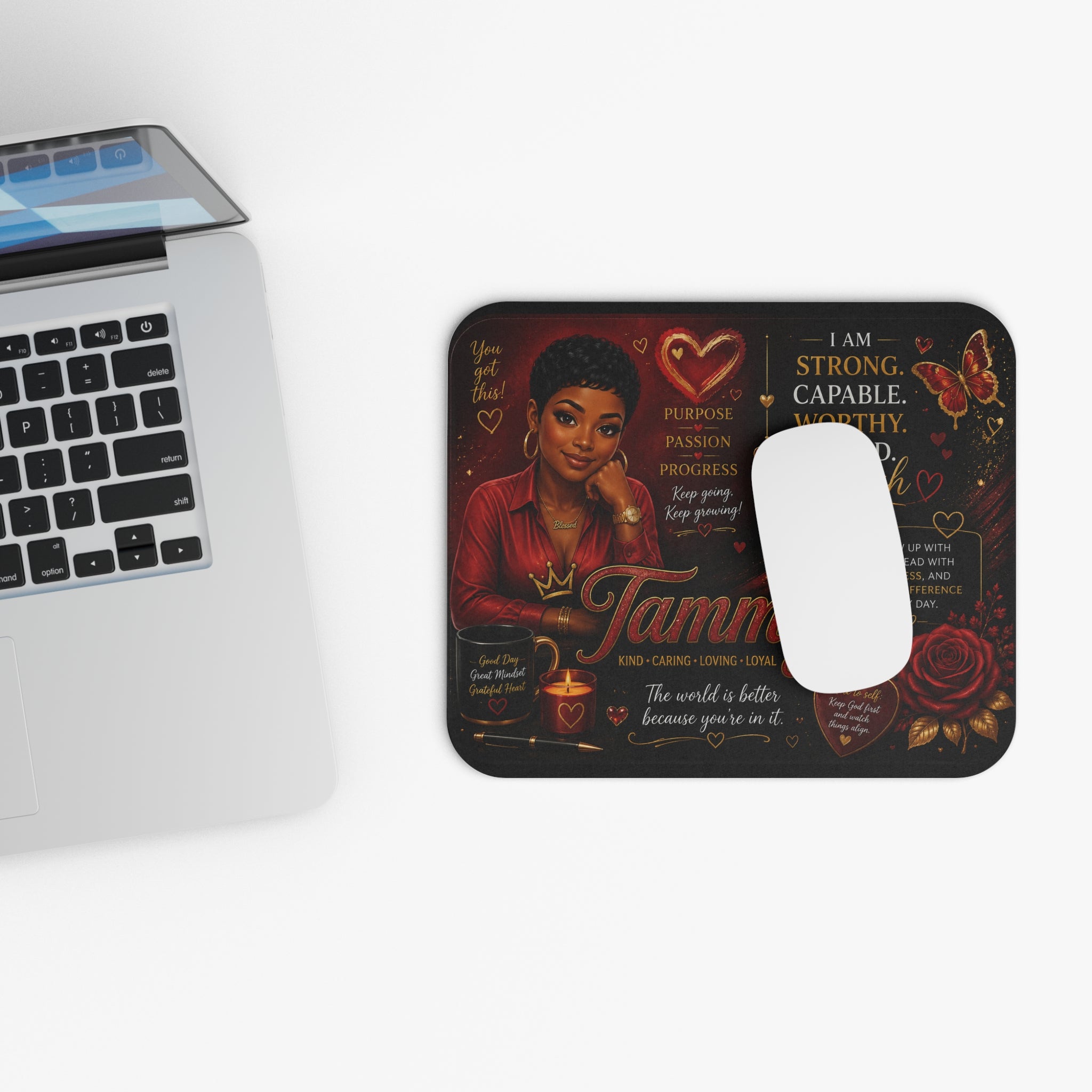 Tammy Inspirational Mouse Pad — Personalized Afrocentric Motivational Desk Mat