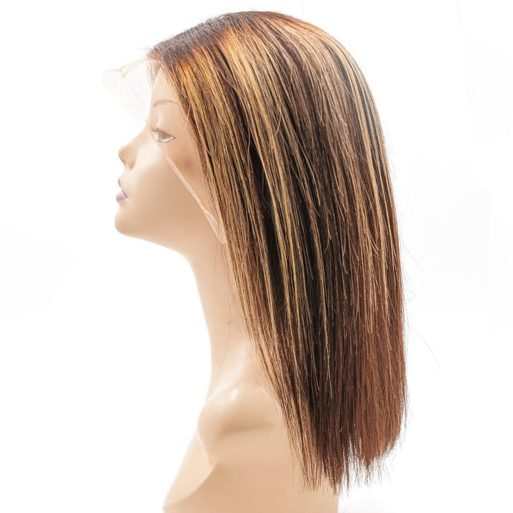 Peluca Bob de Cabello Humano 100% con Encaje Frontal Transparente 13x4 Buttercup