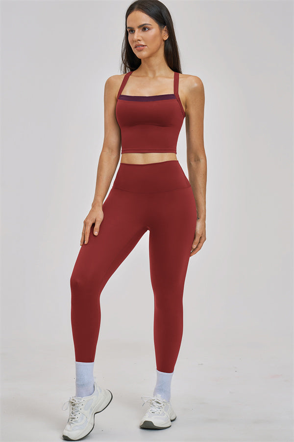 Conjunto de 2 piezas de camiseta de tirantes y leggings Seraphine