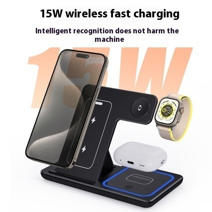 3-in-1 Foldable Wireless Charging Station – 15W Fast Charge