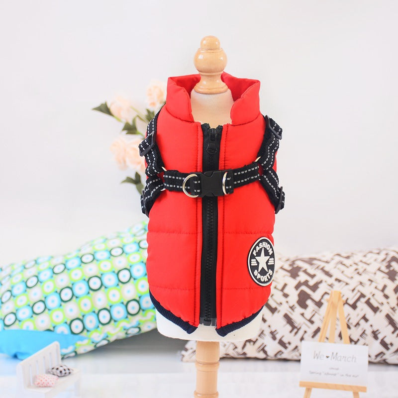 Waterproof Dog Coat with Harness — 7 Colors, Sizes XS–4XL