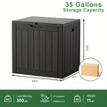 Arcón exterior de alta resistencia de 75 galones – Caja de almacenamiento para patio impermeable con tapa con bisagras, cerradura y fácil montaje