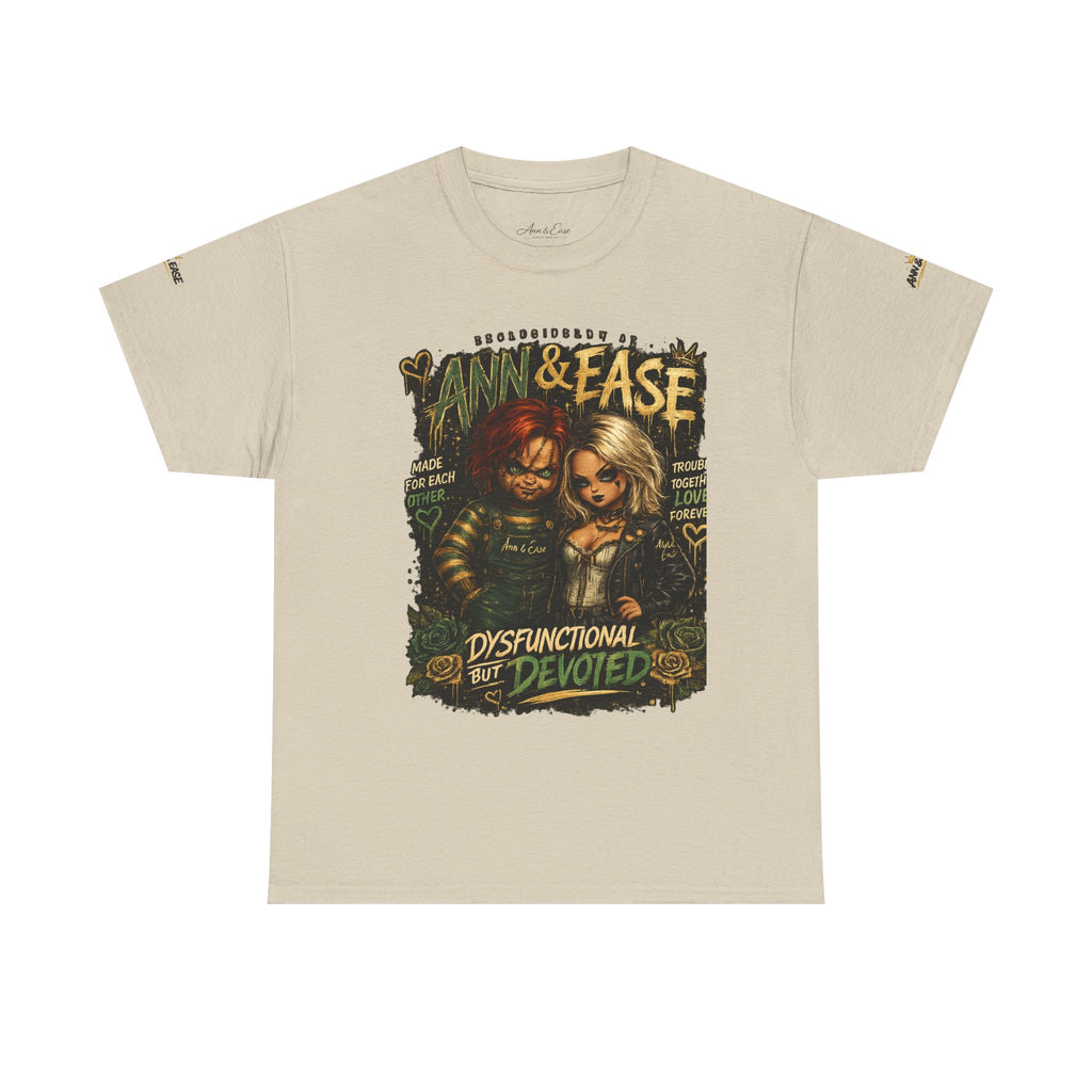 Camiseta gráfica "Disfuncional pero devota" de Ann & Ease