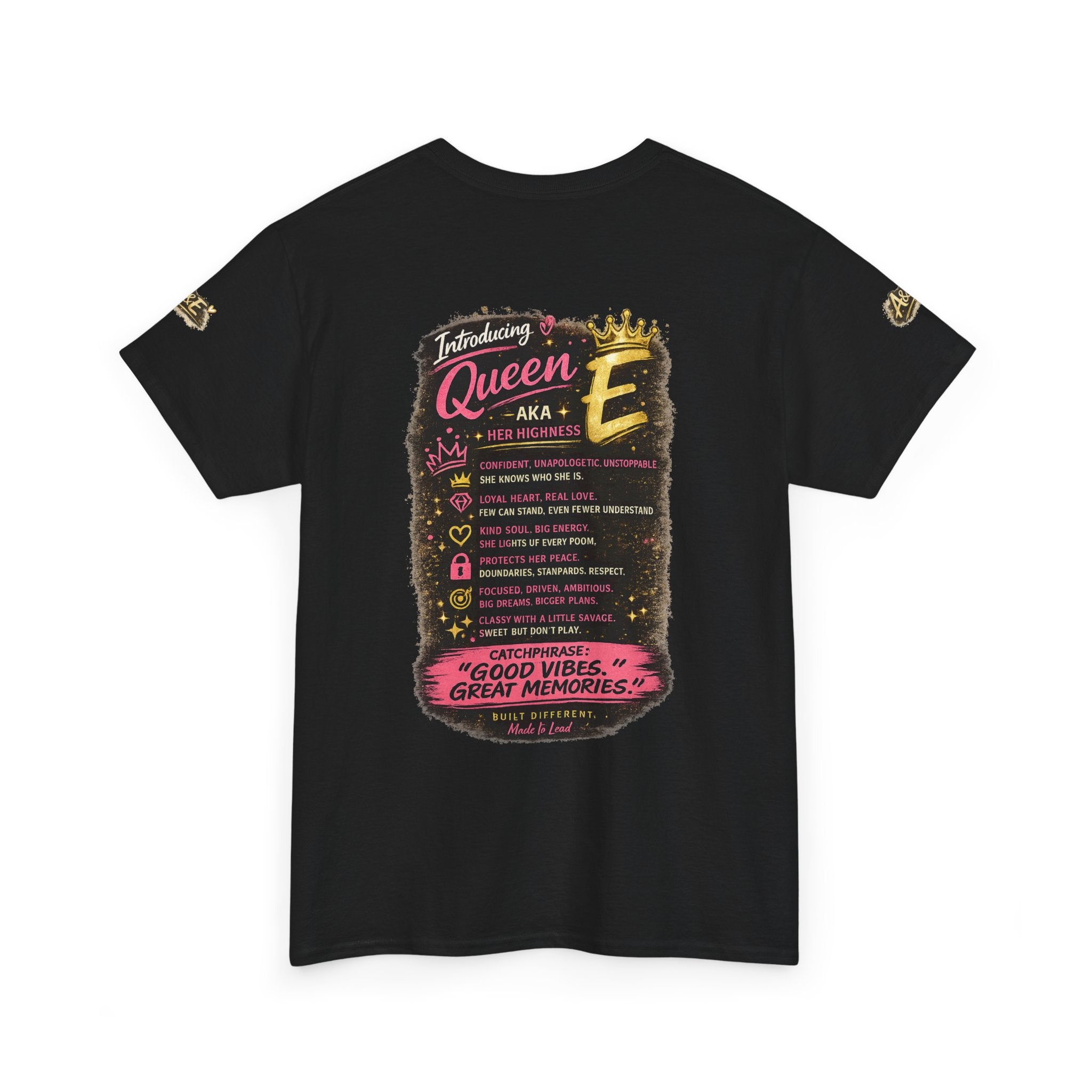 Camiseta — Camiseta gráfica afrocéntrica "Introducing Queen E" — Hecha diferente, Buenas vibraciones