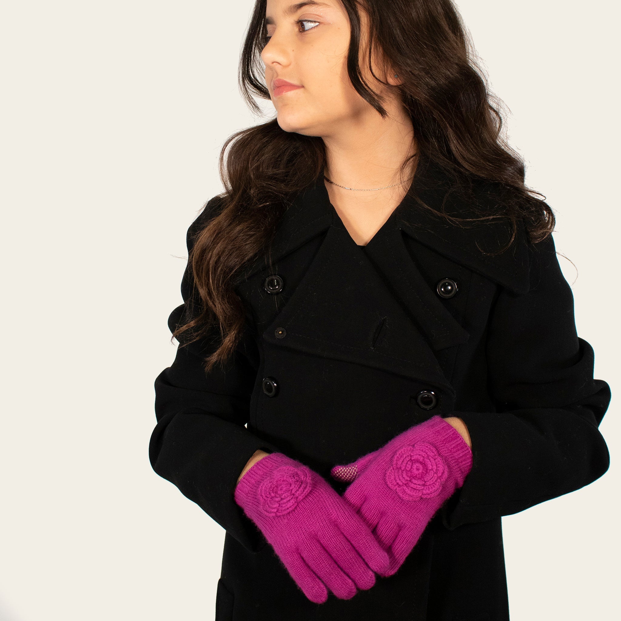 GUANTES TECNOLÓGICOS PARA NIÑOS CON FLOR