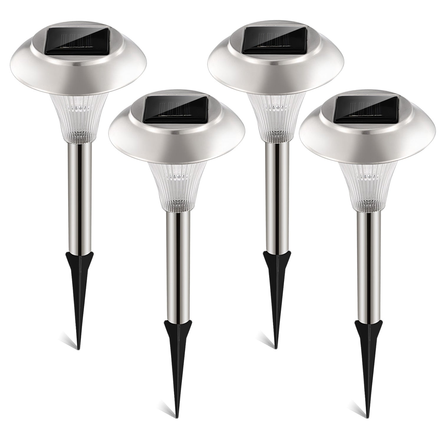 4 paquetes de luces solares para jardín, impermeables IP44 para exteriores, luces solares que cambian de color para caminos, lámparas de paisaje de 10 horas de iluminación para césped, patio, entrada, pasillo