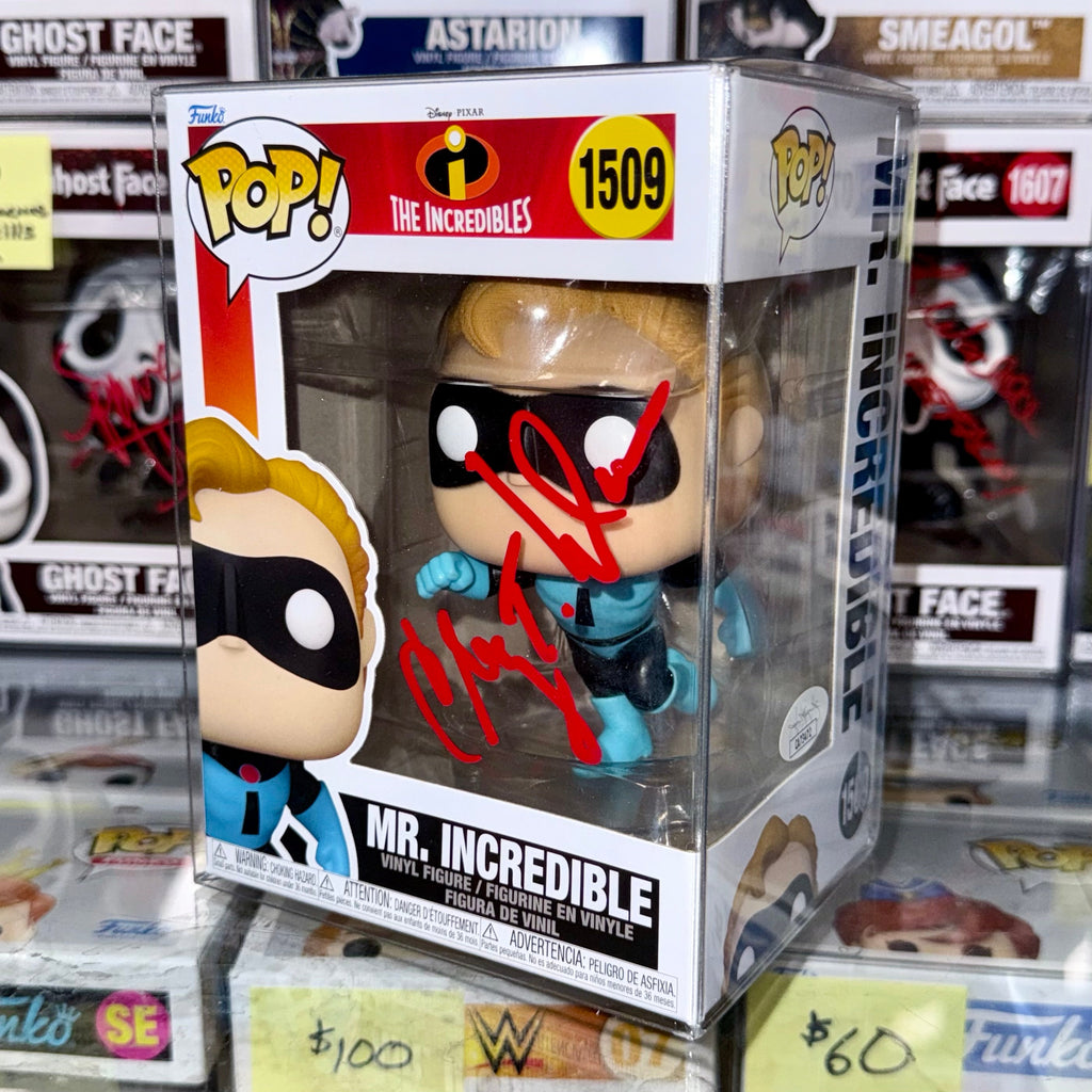 Craig T. Nelson firmó Funko Pop! #1509 de Mr. Increíble de Disney con COA de JSA