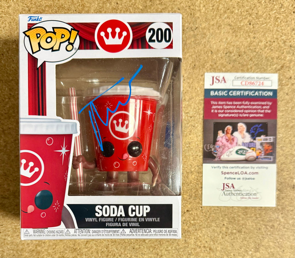 Thomas Lennon Vaso de Refresco de Cine Firmado Funko Pop! #200 Con COA de JSA