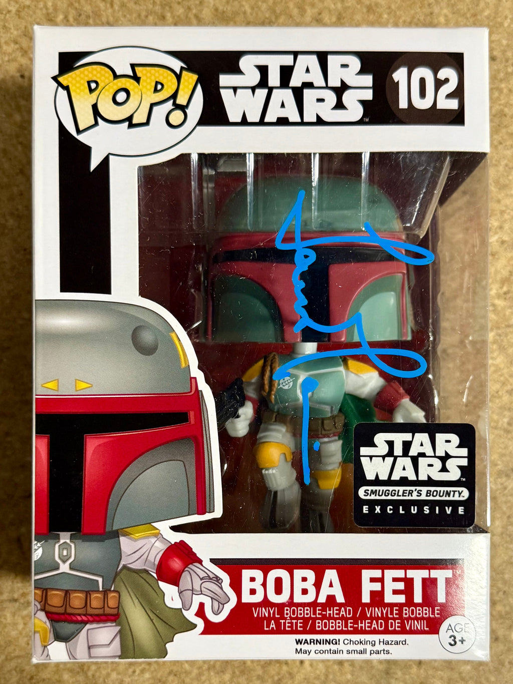 Temuera Morrison Signed Star Wars Boba Fett Funko Pop! #102 Smuggler’s Bounty Vaulted Exclusive With JSA COA