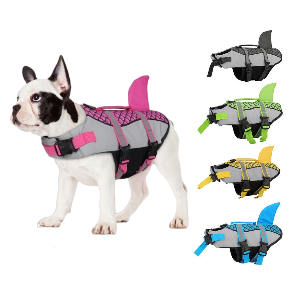Chaleco salvavidas para perros con asa de rescate — 5 colores, tallas XS–2XL