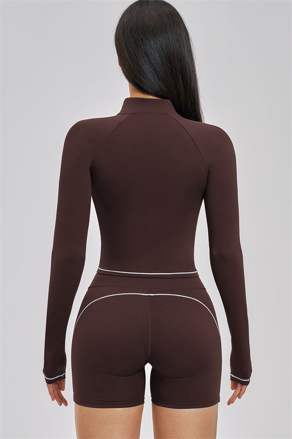 Conjunto de 3 piezas de chaqueta, top corto y pantalón corto Unbound