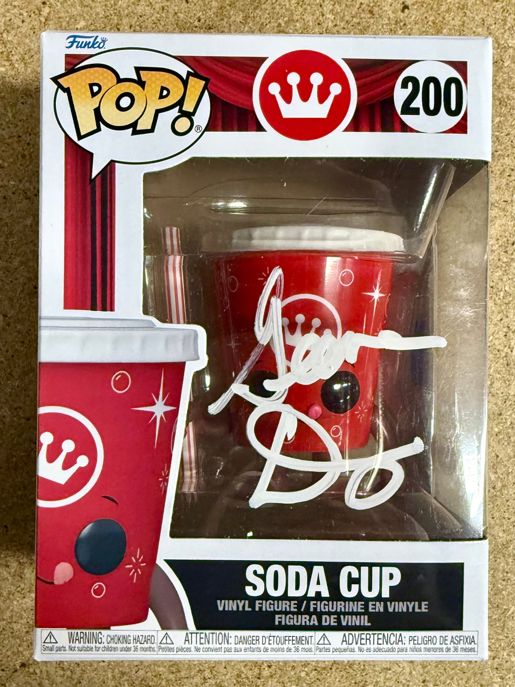 Geena Davis Funko Pop! firmado Vaso de refresco de cine n.º 200 con certificado JSA