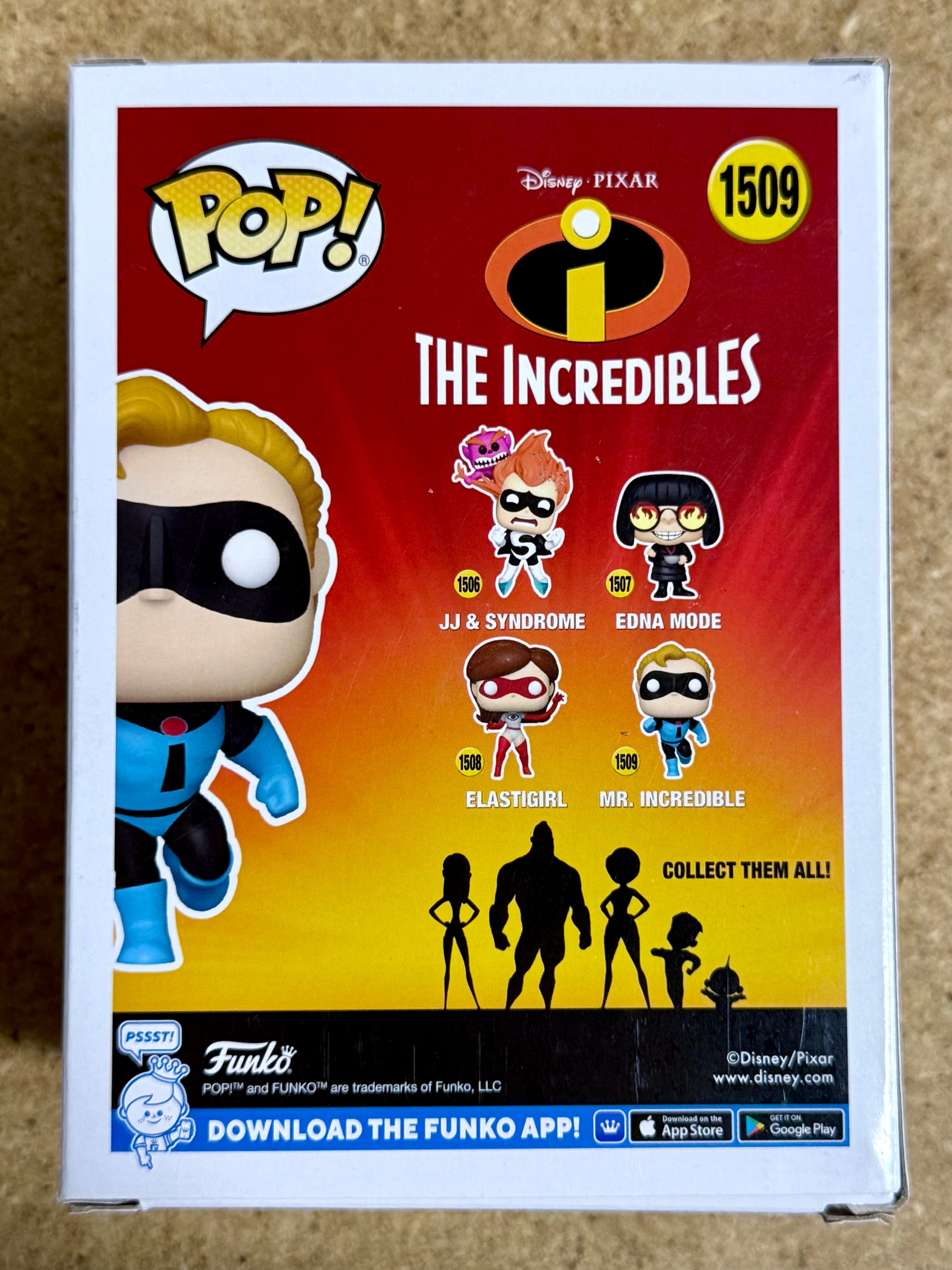 Craig T. Nelson firmó Funko Pop! #1509 de Mr. Increíble de Disney con COA de JSA