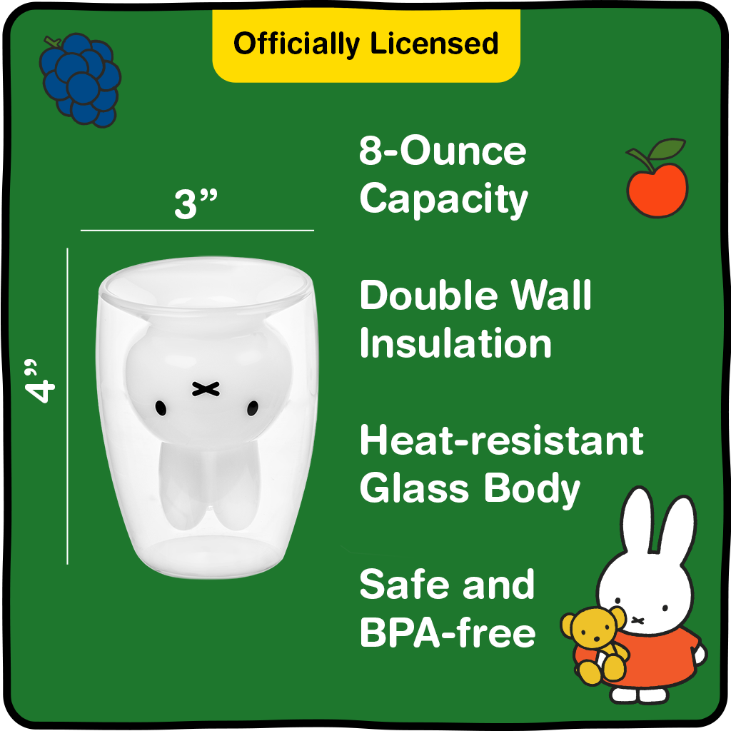 Miffy Double Wall Drinking Glasses - 8 oz