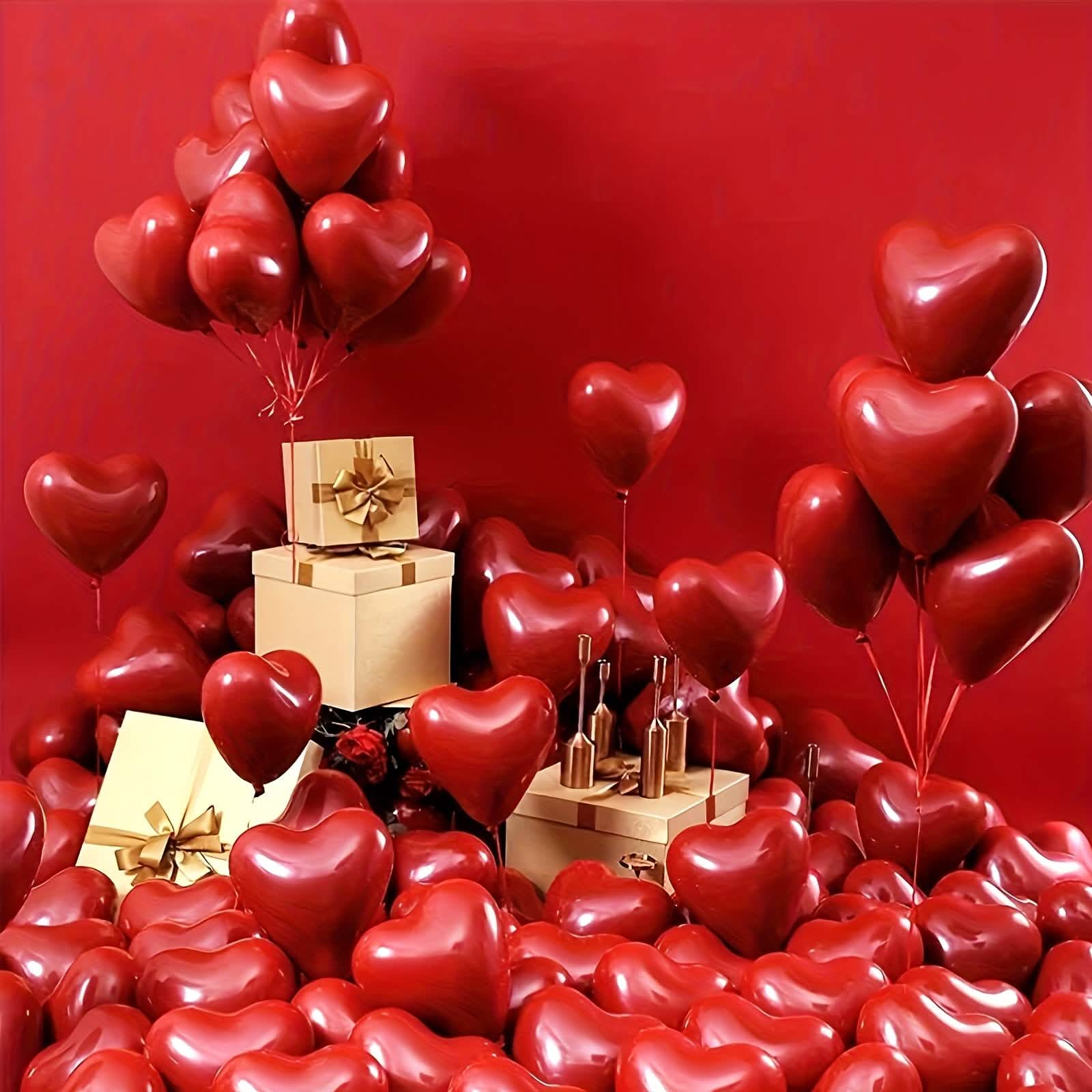 30 globos de corazón rojos – Set de decoración para fiestas y el hogar