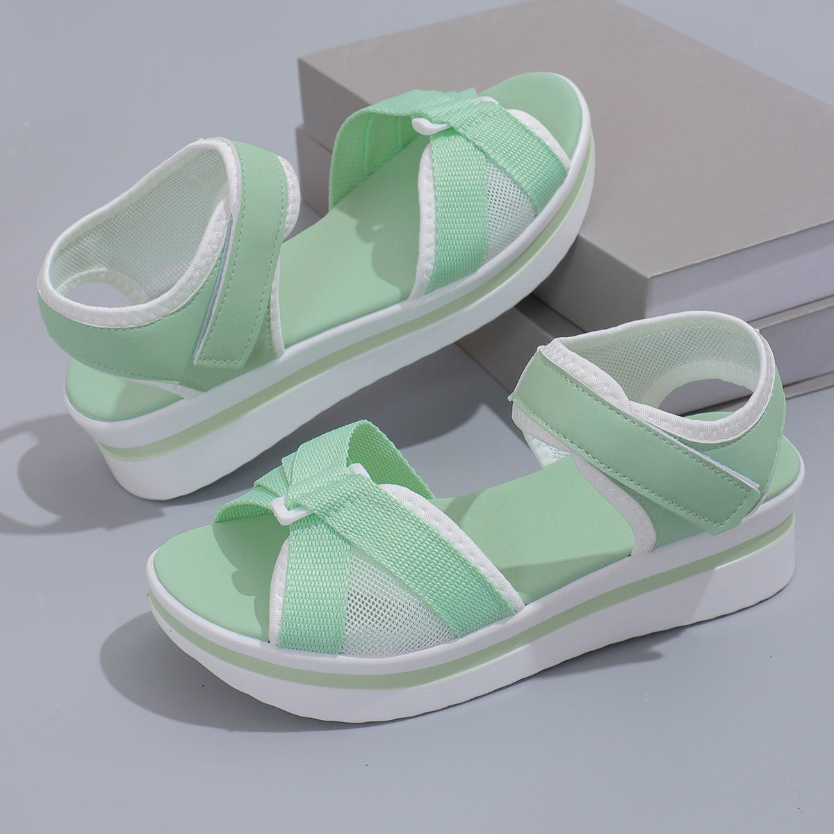 Women's Mesh Cross-Strap Flat Sandals