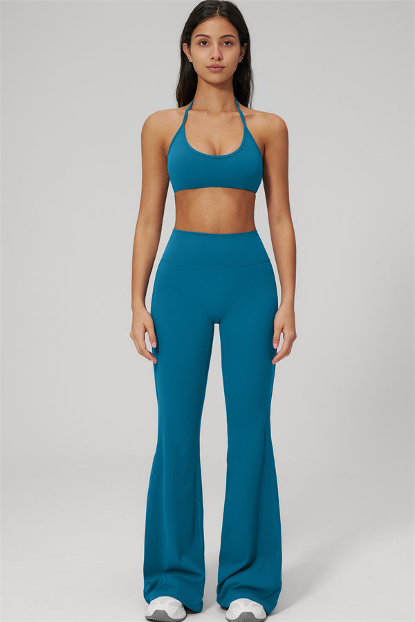 Conjunto de 2 piezas Rapture: Sujetador deportivo y Leggings acampanados