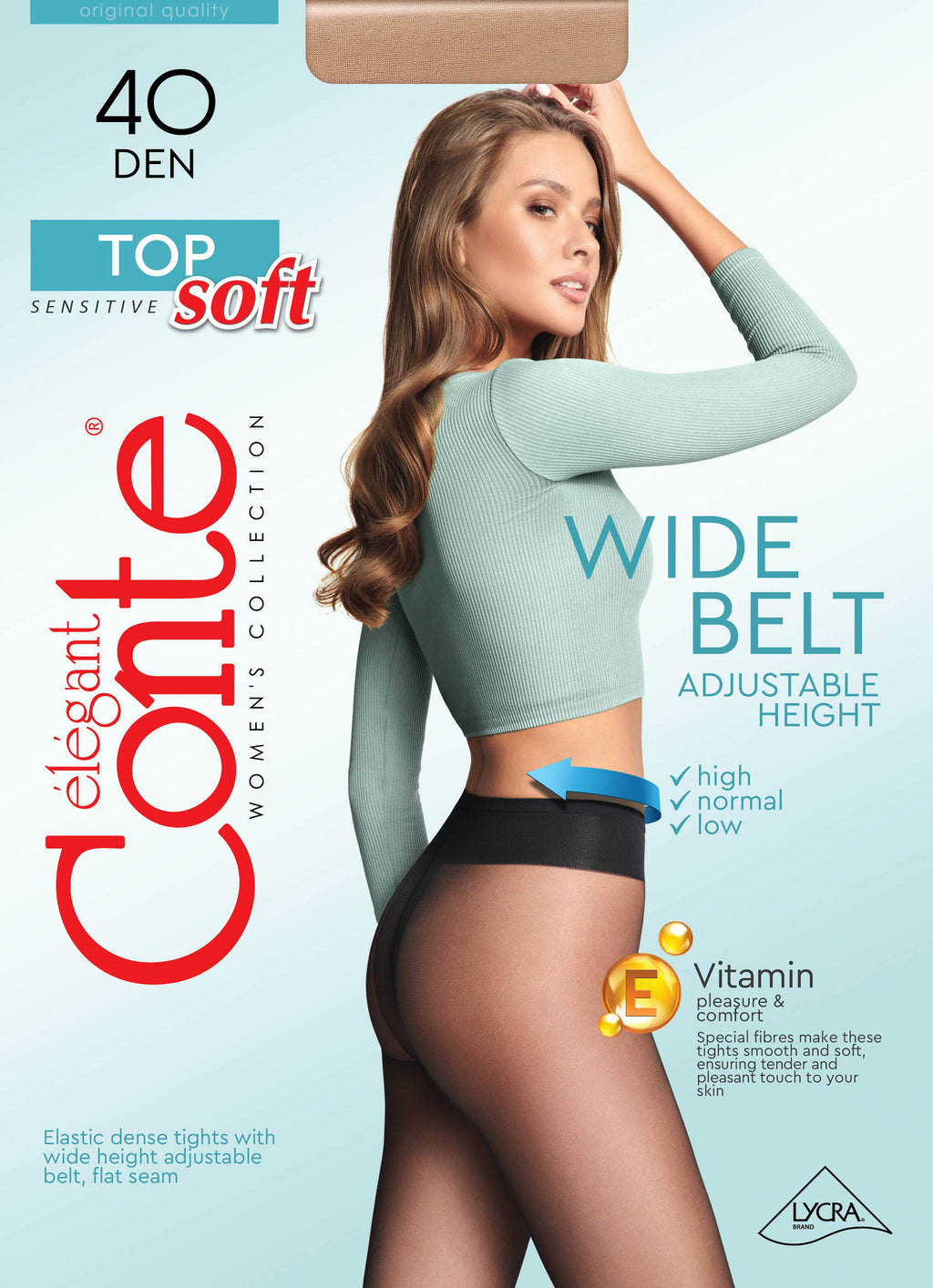 Medias Conte Top Soft 40 Den - Ajuste Regulable para Pieles Sensibles