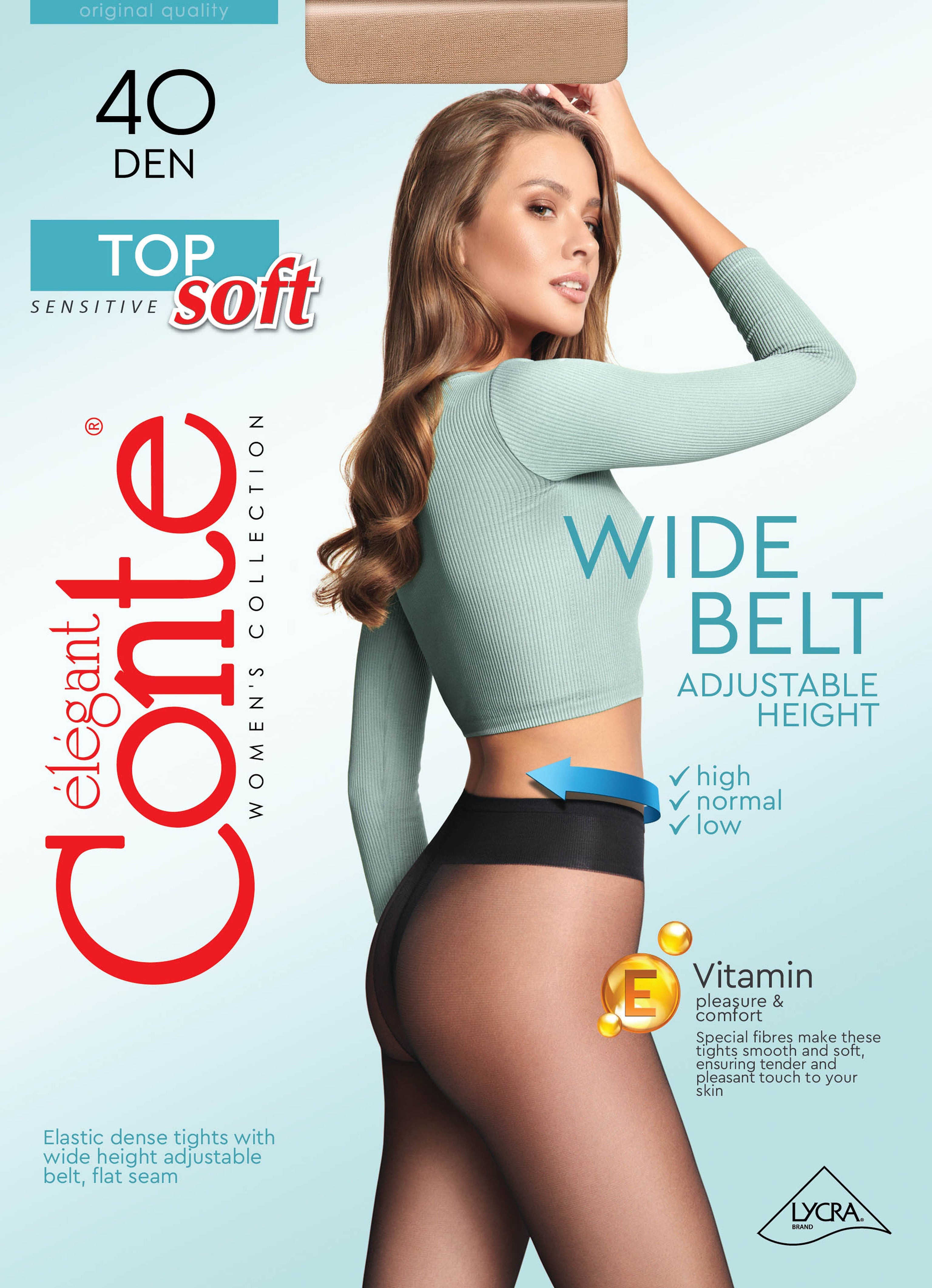 Medias Conte Top Soft 40 Den - Ajuste Regulable para Pieles Sensibles