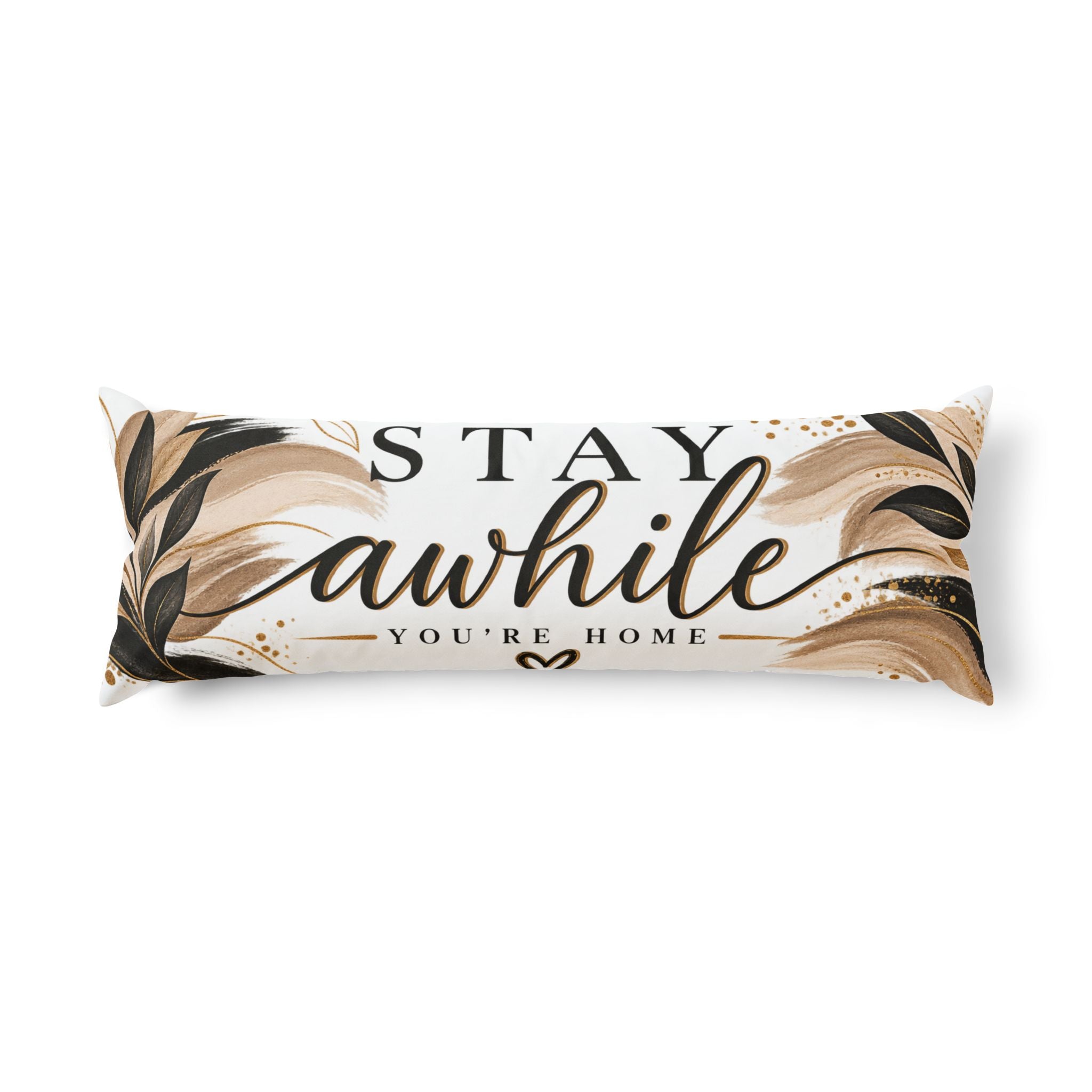 Stay Awhile Body Pillow — Cozy Neutral Home Décor Lumbar Pillow