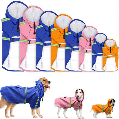 Reflective Waterproof Dog Raincoat — 5 Colors, Sizes S–5XL
