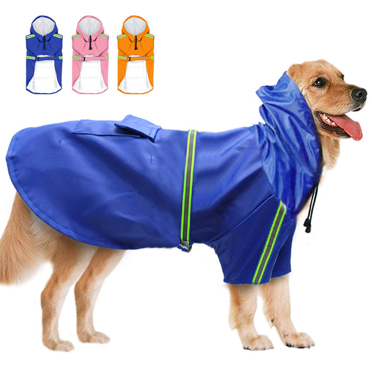 Reflective Waterproof Dog Raincoat — 5 Colors, Sizes S–5XL
