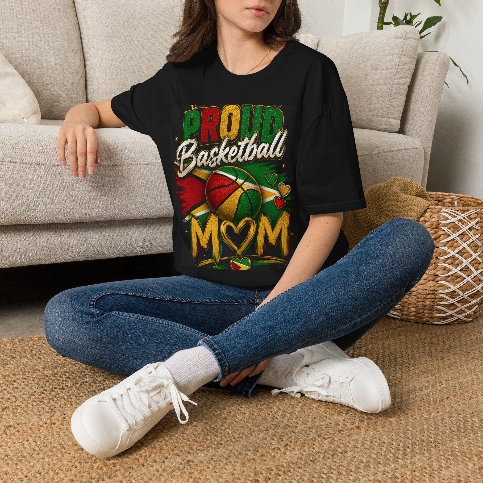 Proud Basketball Mom T-Shirt – Colorful Retro Hoop Fan Tee