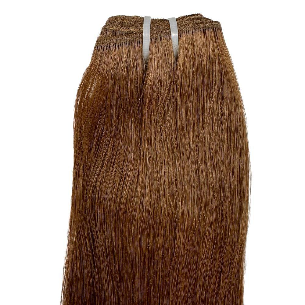 Extensiones de cabello 100% humano liso virgen castaño medio