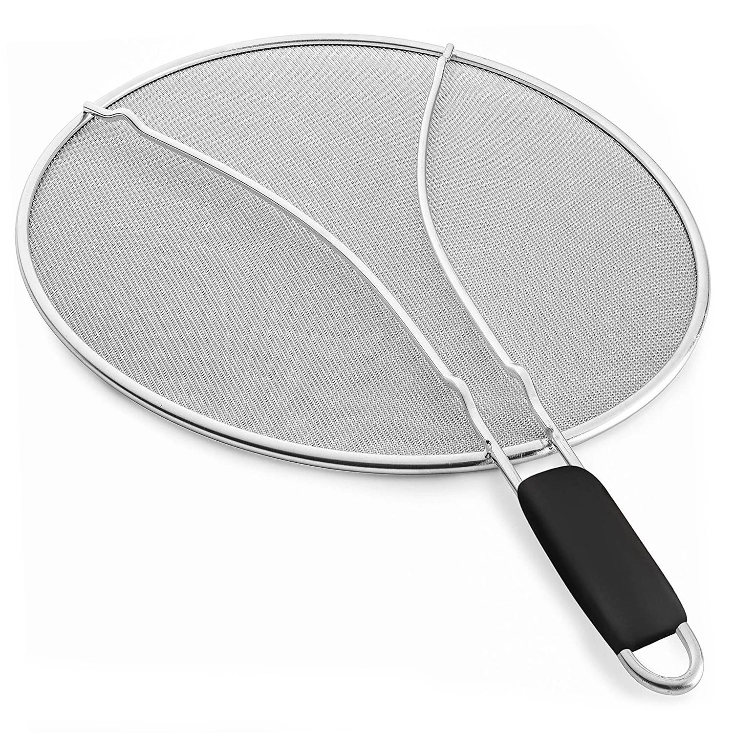 Pantalla antisalpicaduras de grasa de 13 pulgadas de acero inoxidable, malla fina, protector de salpicaduras, tope de aceite caliente con patas de apoyo para sartenes, woks, sartenes y ollas