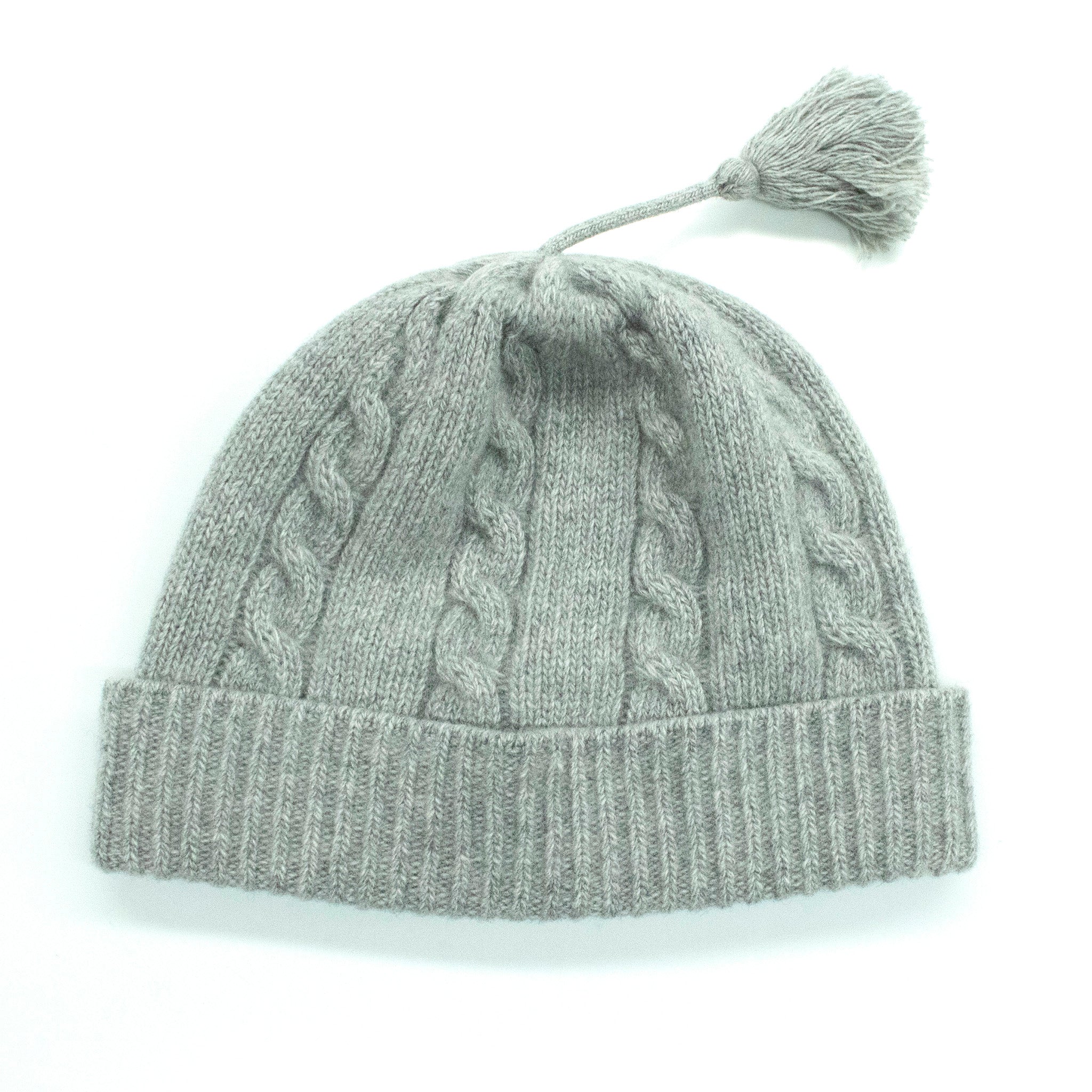 PUNTO DE GORRO DE CABLE DE CACHEMIRA PARA BEBÉ