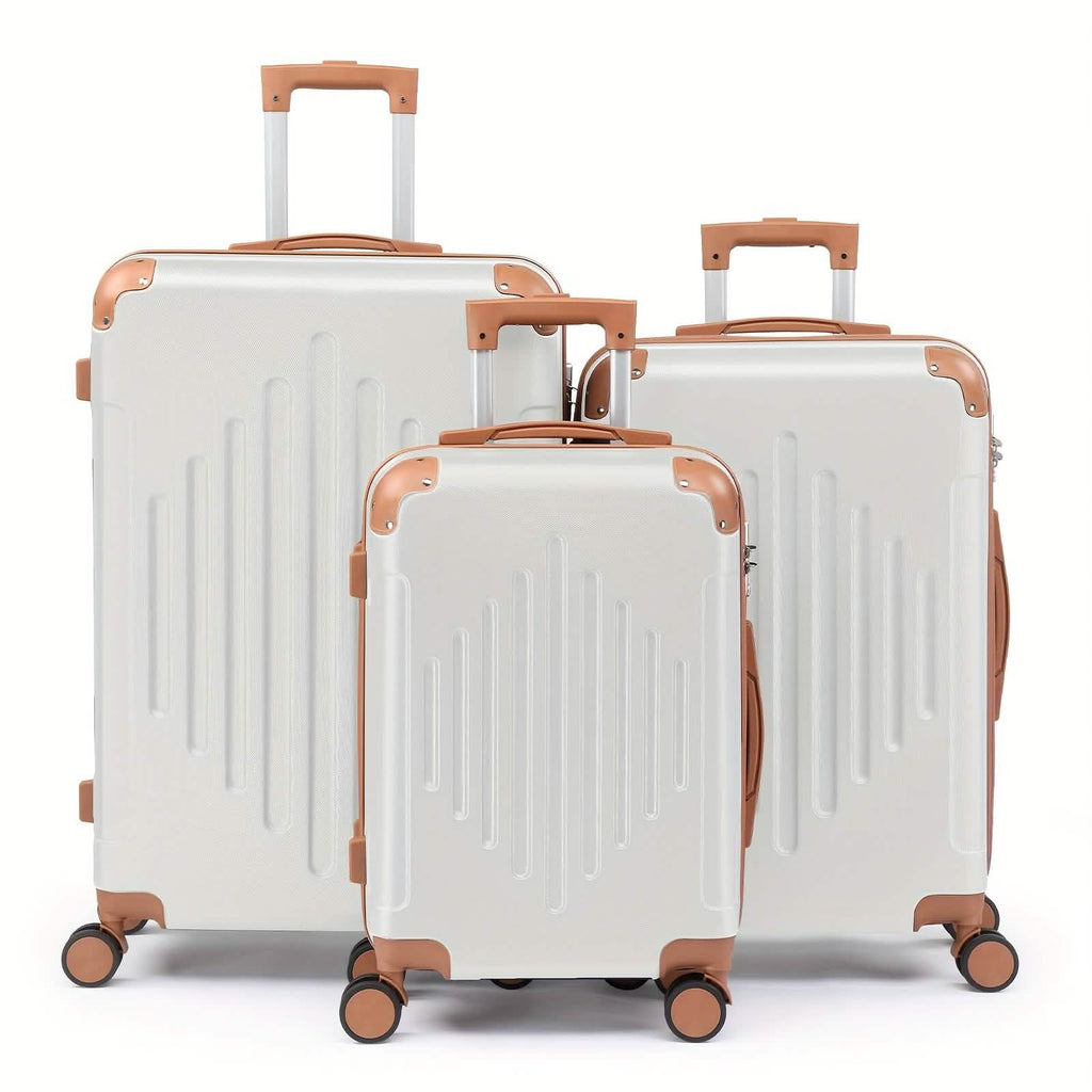 Juego de maletas rígidas de 3 piezas con cerradura TSA – Ruedas giratorias de 360° de 20/24/28 pulgadas
