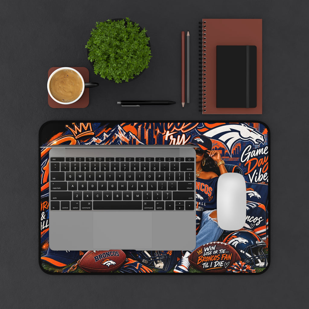 Broncos Nation Desk Mat — Football Fan Game Day Mouse Pad