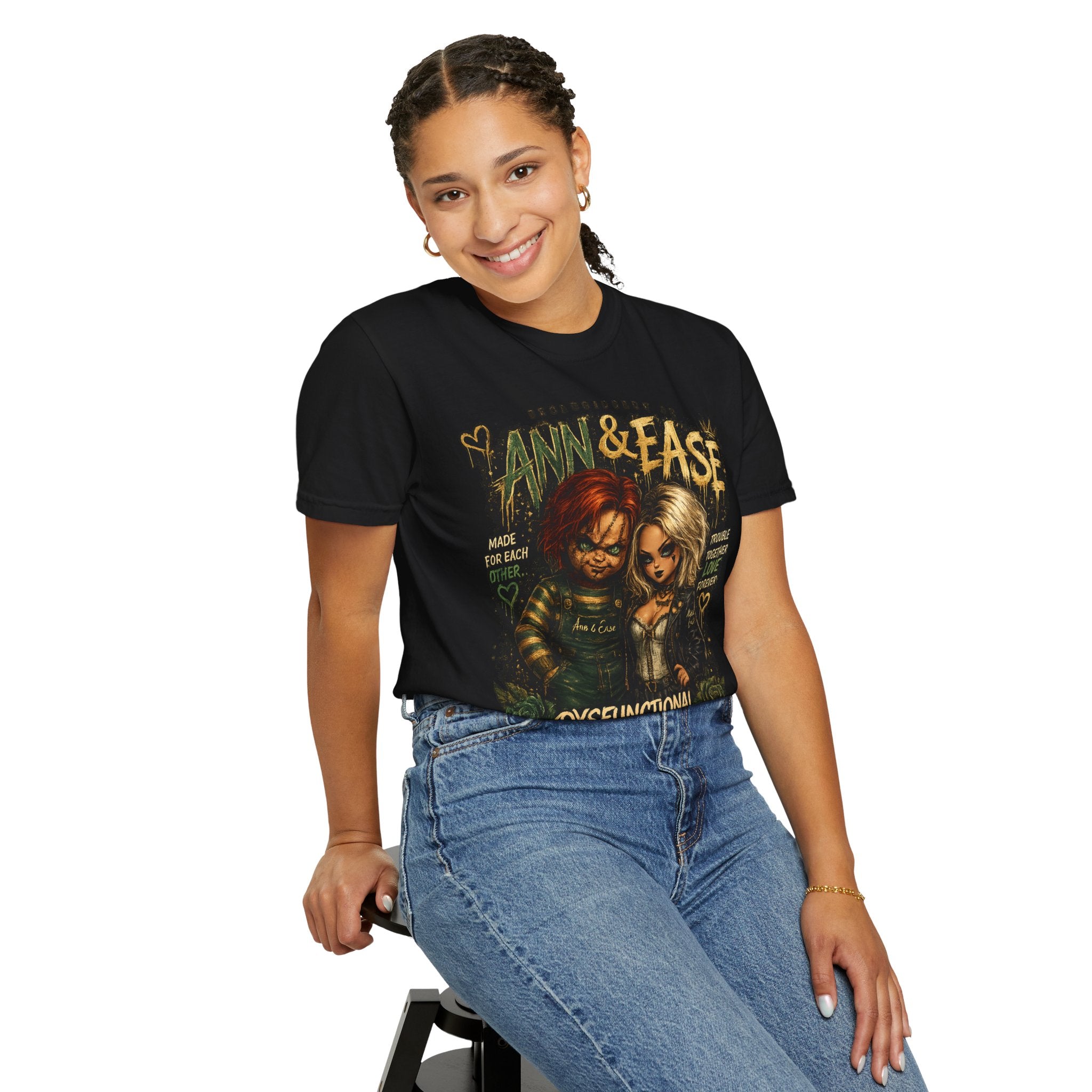 Ann & Ease Camiseta Gráfica "Disfuncional Pero Devota"