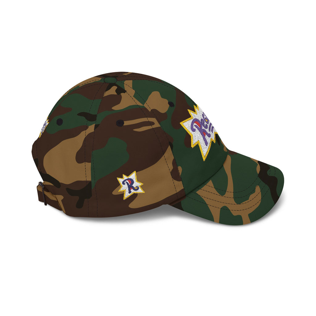 Regrets Embroidered Dad Cap - Retro Funky White Baseball Hat