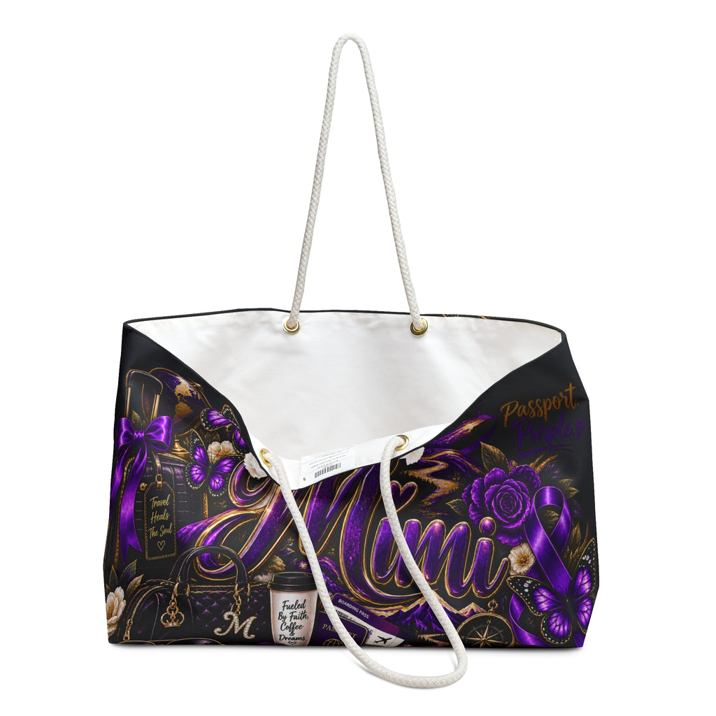 Mimi Travel Weekender Bag — Purple Glam Personalized Overnight Tote
